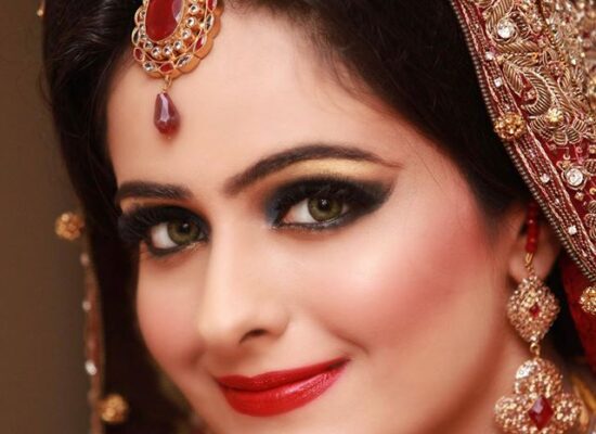 happy Pakistani traditional bride